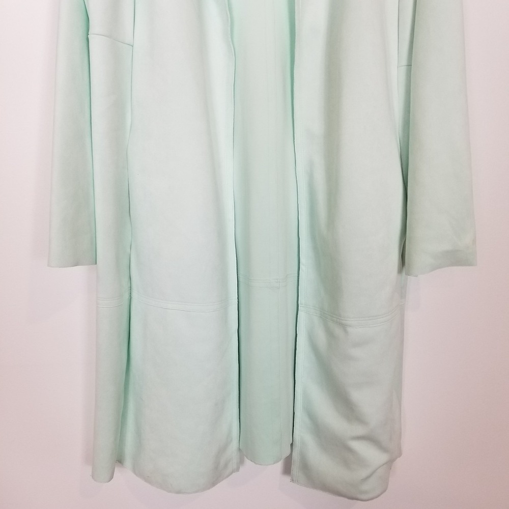 Torrid Mint Green Faux Suede Longline Jacket Sz 2X Open Front - Picture 3 of 10